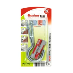 Dübel DuoPower 10 x 50 mm mit Rundhaken Galvanischbeschichtet groß 2 Stück ^ Fischer Hot