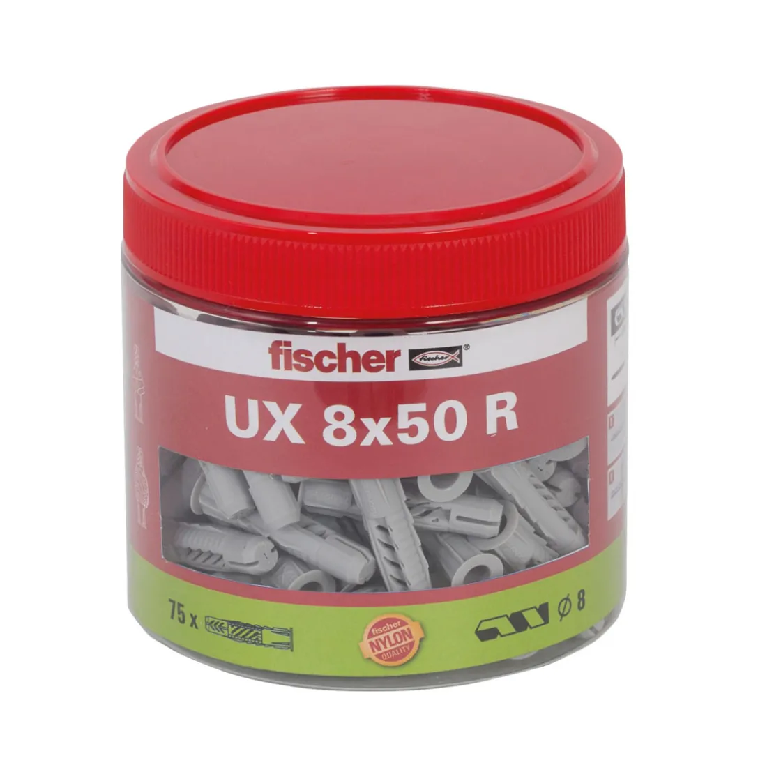 Universaldübel 8 x 50 mm mit Rand 75 Stück ^ Fischer New