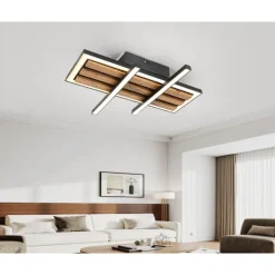 DL Talida 34x34x8cm 15W schwarzweiss u. Holz, 1700lm warmweiss ^ Flector Discount