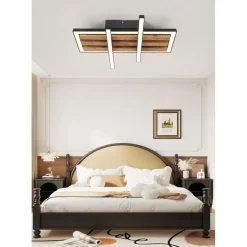 DL Talida 34x34x8cm 15W schwarzweiss u. Holz, 1700lm warmweiss ^ Flector Discount