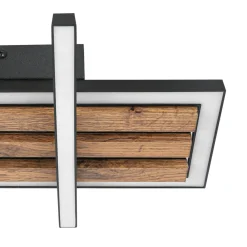 DL Talida 34x34x8cm 15W schwarzweiss u. Holz, 1700lm warmweiss ^ Flector Discount
