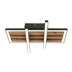 DL Talida 34x34x8cm 15W schwarzweiss u. Holz, 1700lm warmweiss ^ Flector Discount