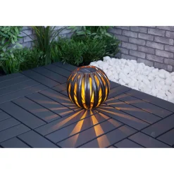 LED-Solar-Kugelleuchte Naxos kupfer ^ Flector Garten Hot