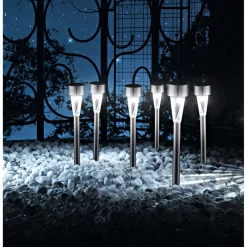 LED-Solar-Leuchten Mercury silber 6er-Set ^ Flector Garten Clearance