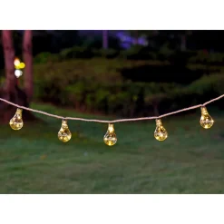 LED-Solar-Lichterkette Golden Vintage mit Naturfaser ^ Flector Garten