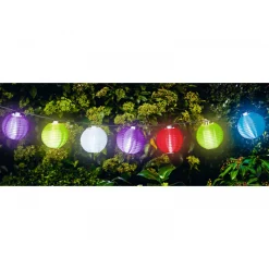 LED-Solar-Lichterkette Lampion mehrfarbig ^ Flector Garten Online