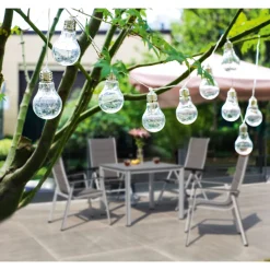 LED-Solar-Lichterkette Vintage inkl 10 Birnen ^ Flector Garten New
