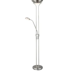 LED- Deckenfluter Lagos m. Leseleuchte H180cm 20W+5W warmweiss, dimmbar, Metall ^ Flector Sale