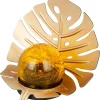 Solar-Dekoleuchte Golden Monstera inkl Glaskugel in Bruchoptik gold ^ Flector Clearance