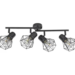 Spotserie Tabea 4-flg schwarz 60,5 x 18 x 17,5 cm ^ Flector Discount