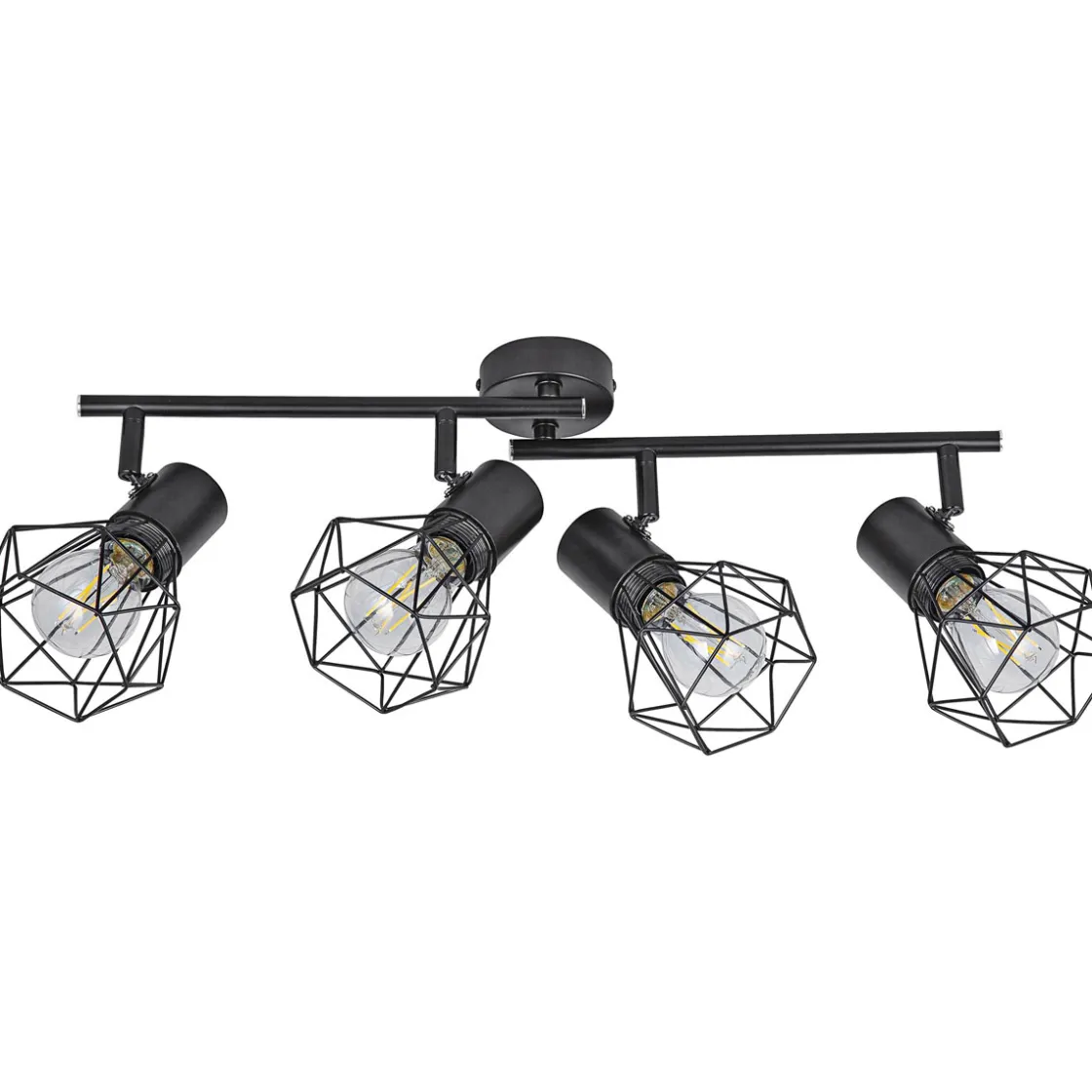 Spotserie Tabea 4-flg schwarz 60,5 x 18 x 17,5 cm ^ Flector Discount