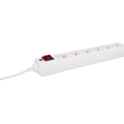 Tischsteckdose mit Schalter 6-fach weiß ^ Flector Technik Hot