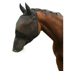 Fliegenschutzmaske Pony schwarz mit Fleecepolsterung ^ Hot