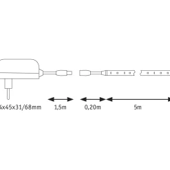 FN SimpLED Strip Set 5m Tageslichtweiss17W 230/12V DC Weiss Metall Kst. ^ Paulmann Online