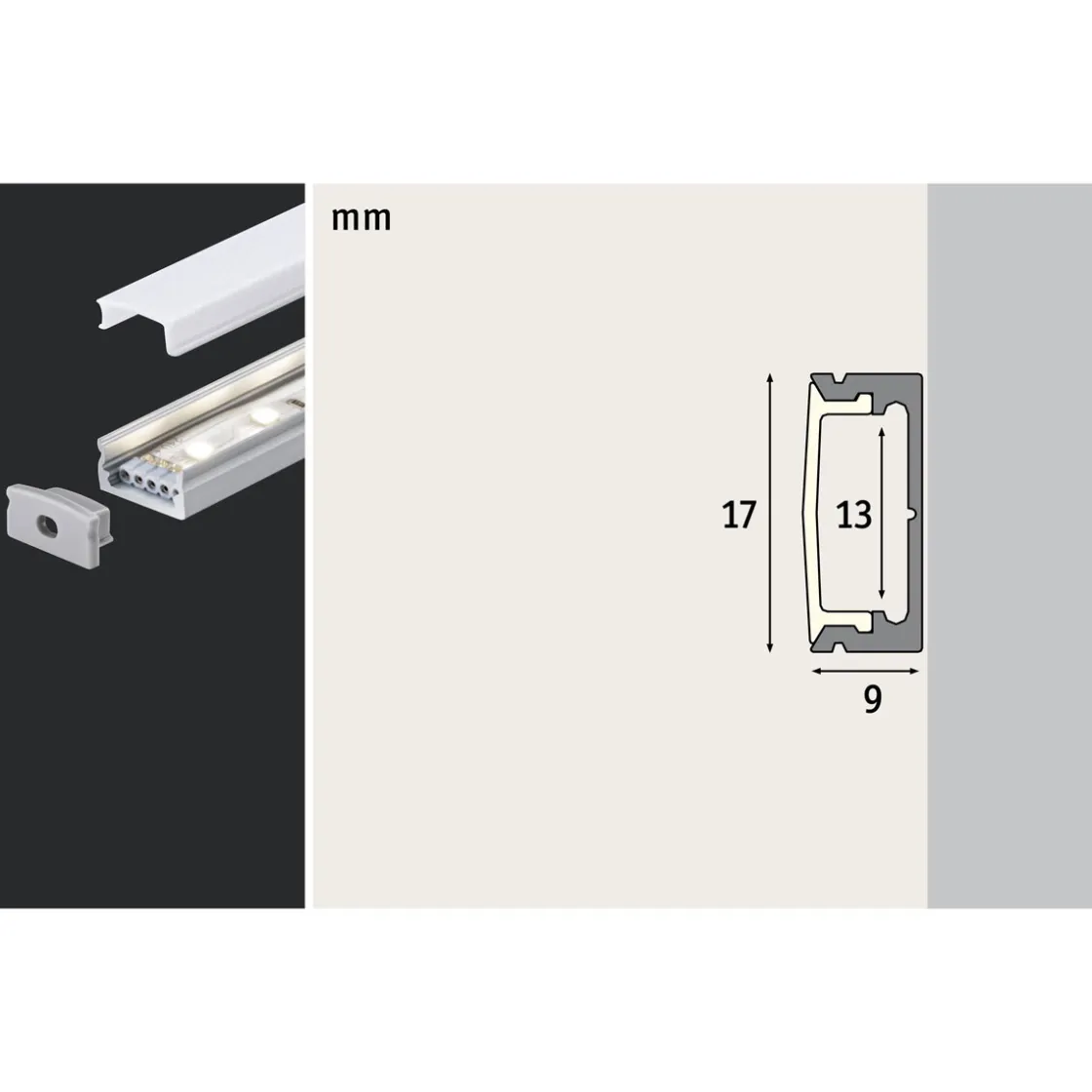 Function Base Profil mit Diffusor 200 cmAlu eloxiert/Satin Alu/Kunststoff ^ Paulmann New