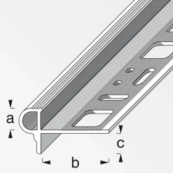 Treppenkantenprofil Florentiner 10 mm 2,5m silber ^ Fundamo Online