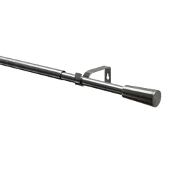 Gardinenstangen Set Kos Cone ausziehbar Durchmesser 16/19 mm 120-210 cm Edelstahl-Optik ^