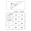 Gardinenstangen Set Kos Cone ausziehbar Durchmesser 16/19 mm 190-340 cm Edelstahl-Optik ^ Best