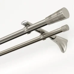 Gardinenstange Chicago mit Innenlauf Durchmesser 16 mm 200 cm Edelstahl-Optik ^ Gardinia Best