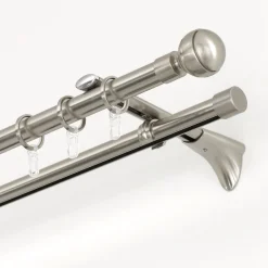Gardinenstange Chicago mit Innenlauf Durchmesser 16 mm 160 cm Edelstahl-Optik ^ Gardinia