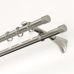Gardinenstange Memphis mit Innenlauf Durchmesser 16 mm 160 cm Edelstahl-Optik ^ Gardinia Best