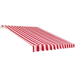 Gelenkarmmarkise Nizza rot-weiss 300 x cm ^ Discount