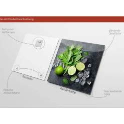 Glas-Art Limon und Ice Cube 30 x 30 Glasbild ^ Pro-Art Sale