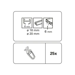 Gleiter für Aluschiene 25 Stück 13 mm ^ Gardinia Discount