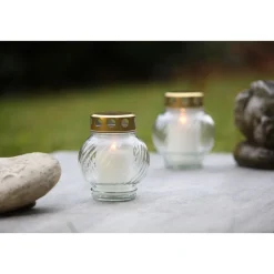 Grablampe IGLESIA_C aus Glas mit Brenner ^ Discount