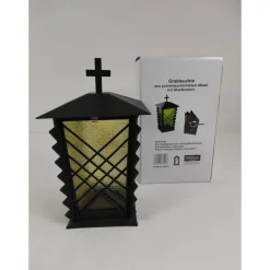 Grablaterne Metall schwarz grünes Glas ^ New
