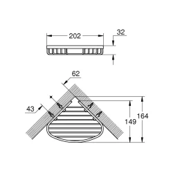 Ablagekorb Bau Cosmopolitan silber 20,2 x 3,2 x 16,4 cm ^ Grohe Online