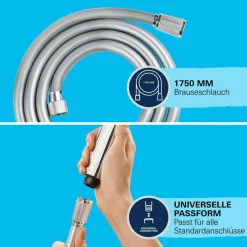 Brauseschlauch „VitalioFlex Comfort“, chrom, 1,75 m ^ Grohe Sale