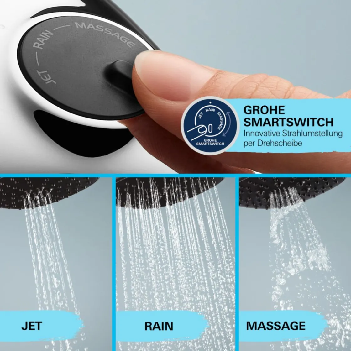 Brausestangenset Vitalio Comfort 110 3 Strahlarten (Rain, Jet, Massage) ^ Grohe Sale