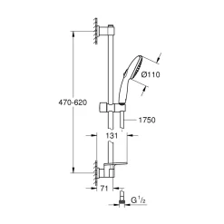 Brausestangenset Vitalio Start 110 2 Strahlarten (Rain, Jet) ^ Grohe Sale