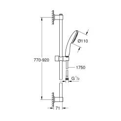 Brausestangenset Vitalio Start 110 1 Strahlart (Rain) ^ Grohe Outlet