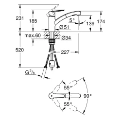 Einhand-Spültischbatterie Start 1/2