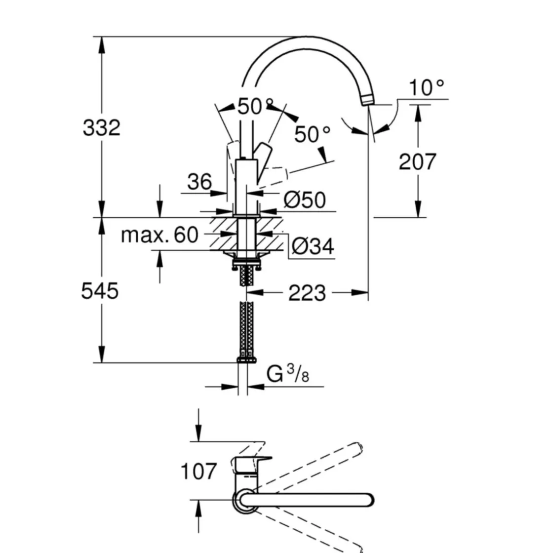 Einhand-Spültischbatterie Start Edge 1/2" ^ Grohe Clearance
