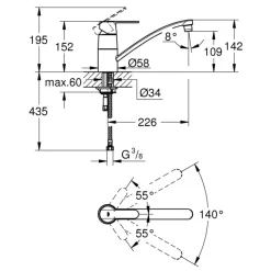 Einhand-Spültischbatterie Get 1/2" ^ Grohe Best