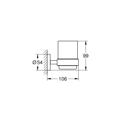 Halter mit Glas Essentials silber 10,6 x 9,9 cm ^ Grohe Online