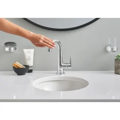 Halter mit Glas Essentials silber 10,6 x 9,9 cm ^ Grohe Online