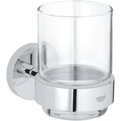 Halter mit Glas Essentials silber 10,6 x 9,9 cm ^ Grohe Online