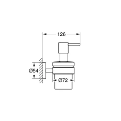 Halter mit Seifenspender Essentials Durchmesser 7,2 x 12,6 cm ^ Grohe Best