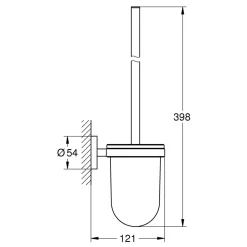Toilettenbürstengarnitur Essentials 12,1 x 39,8 cm ^ Grohe Discount