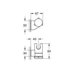 Universalbrausehalter Vitalio einstellbar ^ Grohe Online