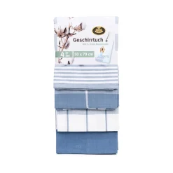 Geschirrtücher 100% Baumwolle 4er Pack 50x70cm blau ^ Gözze Clearance