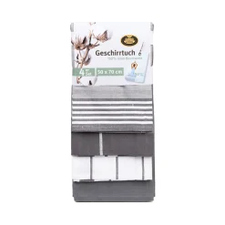 Geschirrtücher 100% Baumwolle 4er Pack 50x70cm anthrazit ^ Gözze Sale
