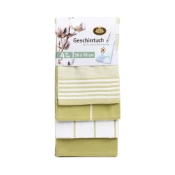 Geschirrtücher 100% Baumwolle 4er Pack 50x70cm lindgrün ^ Gözze Discount