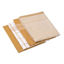 Geschirrtücher 100% Baumwolle 4er Pack 50x70cm senf ^ Gözze Discount