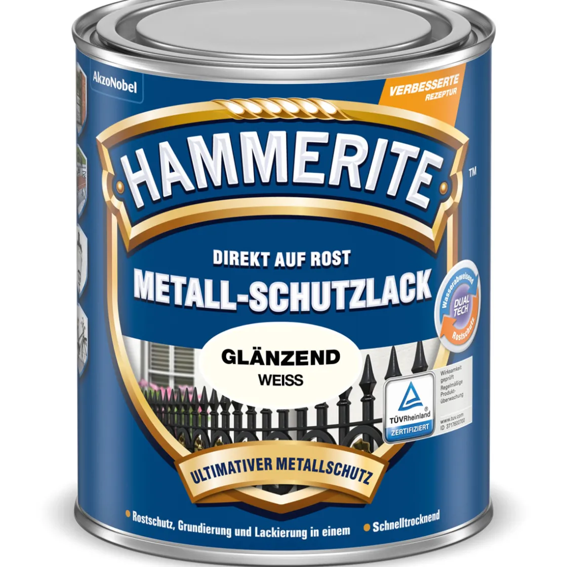 Metallschutzlack weiß glänzend L ^ Hammerite Discount