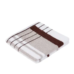 Handtuch Berlin Streifen 50 x 100 taupe/ schokolade ^ Hot